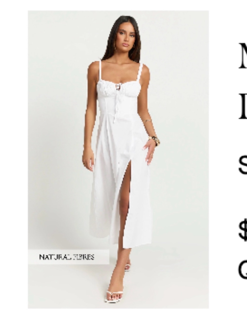 Showpo White fitted bodice Dress with Front Slit